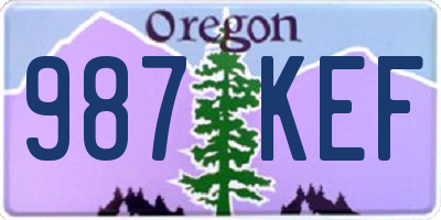 OR license plate 987KEF