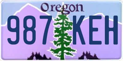 OR license plate 987KEH