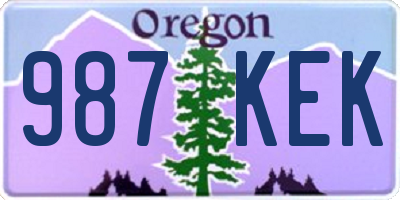 OR license plate 987KEK