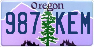 OR license plate 987KEM