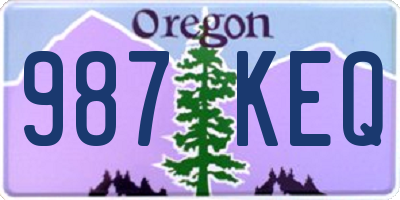 OR license plate 987KEQ