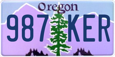 OR license plate 987KER