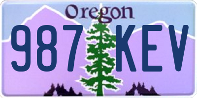 OR license plate 987KEV