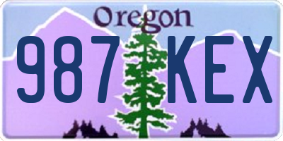 OR license plate 987KEX