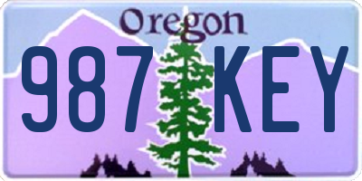 OR license plate 987KEY