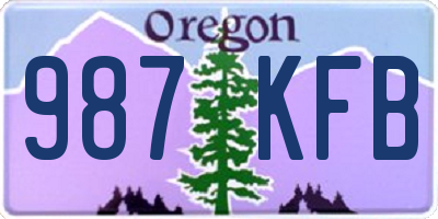 OR license plate 987KFB