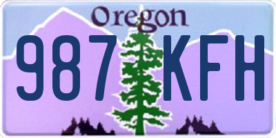 OR license plate 987KFH