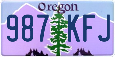 OR license plate 987KFJ