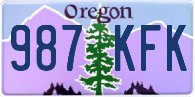 OR license plate 987KFK