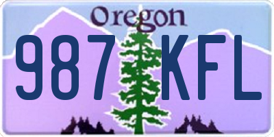 OR license plate 987KFL
