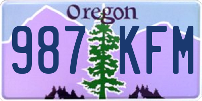 OR license plate 987KFM