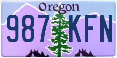 OR license plate 987KFN