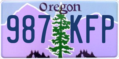 OR license plate 987KFP