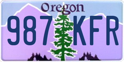 OR license plate 987KFR