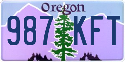 OR license plate 987KFT