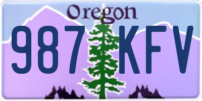OR license plate 987KFV
