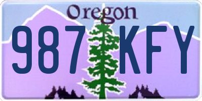 OR license plate 987KFY
