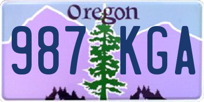 OR license plate 987KGA