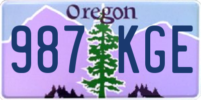 OR license plate 987KGE
