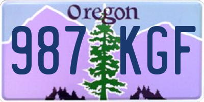 OR license plate 987KGF