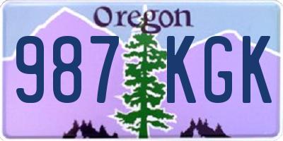 OR license plate 987KGK