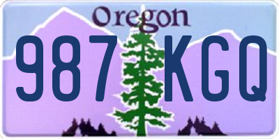 OR license plate 987KGQ