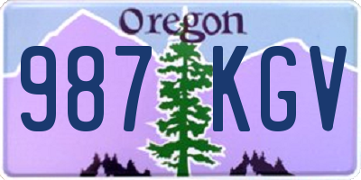 OR license plate 987KGV