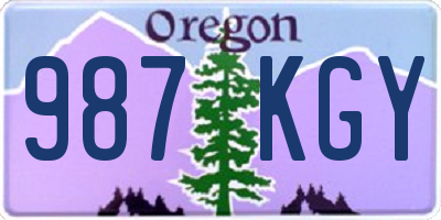 OR license plate 987KGY