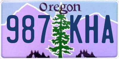 OR license plate 987KHA