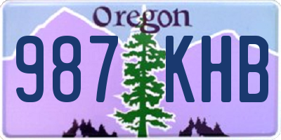 OR license plate 987KHB