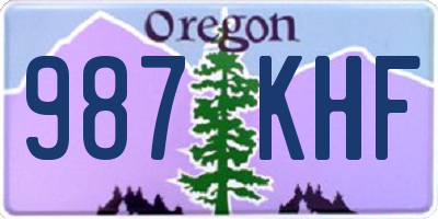 OR license plate 987KHF