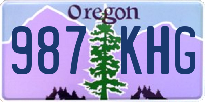 OR license plate 987KHG