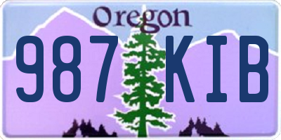 OR license plate 987KIB