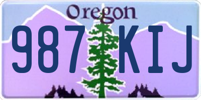 OR license plate 987KIJ