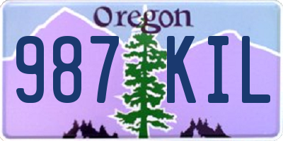 OR license plate 987KIL