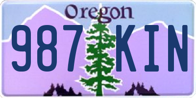 OR license plate 987KIN