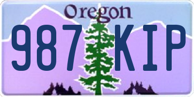 OR license plate 987KIP
