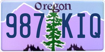 OR license plate 987KIQ