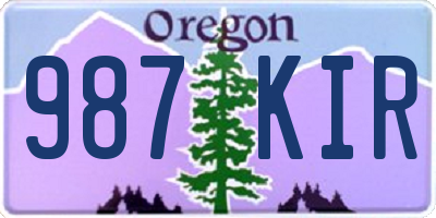 OR license plate 987KIR