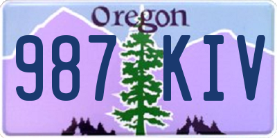 OR license plate 987KIV