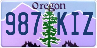 OR license plate 987KIZ