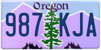 OR license plate 987KJA