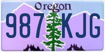 OR license plate 987KJG