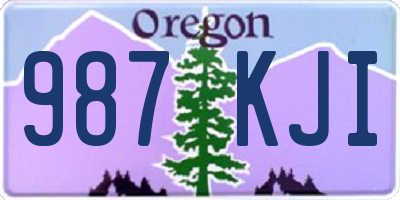 OR license plate 987KJI