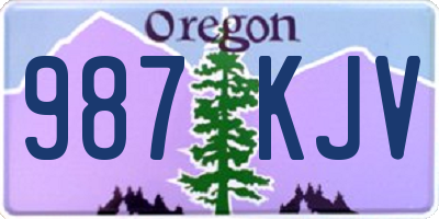OR license plate 987KJV