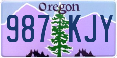 OR license plate 987KJY