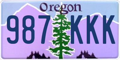 OR license plate 987KKK
