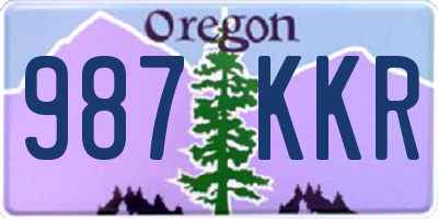 OR license plate 987KKR