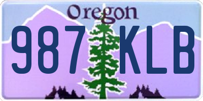 OR license plate 987KLB