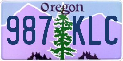 OR license plate 987KLC